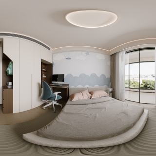 现代男孩房全景