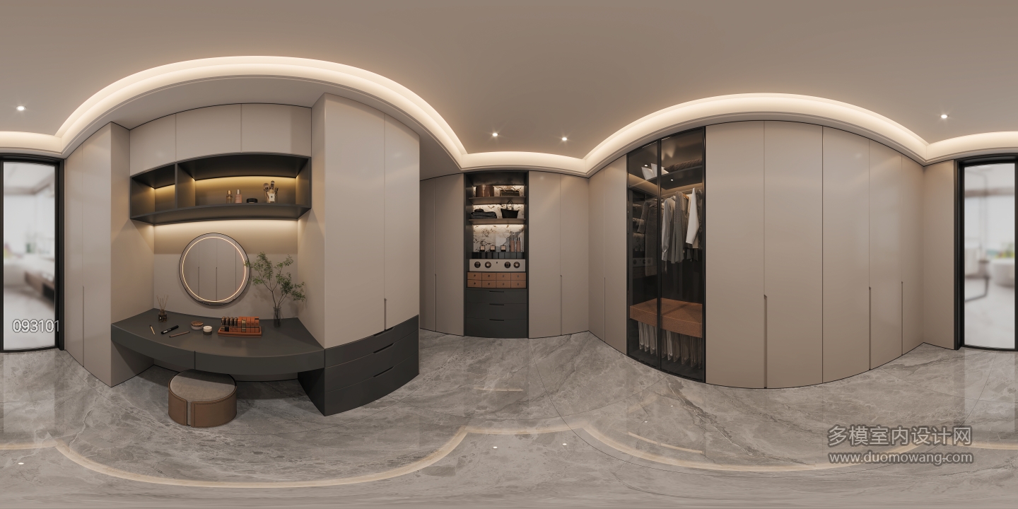 二楼衣帽间全景