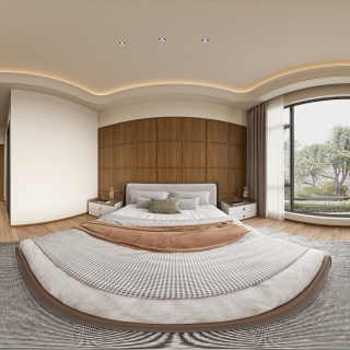 现代一楼卧室 360