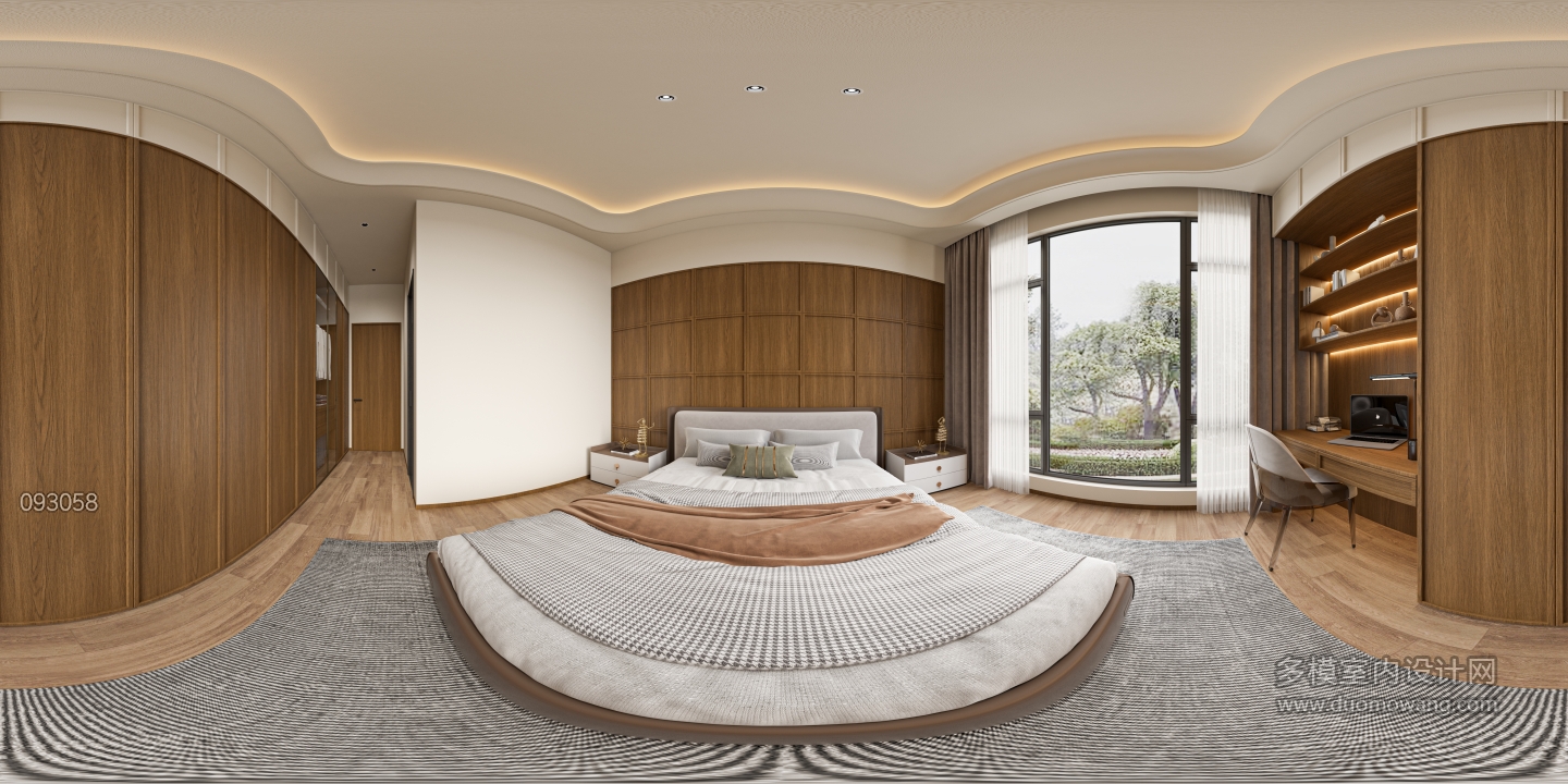 现代一楼卧室 360