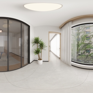 现代次卧2阳台全景