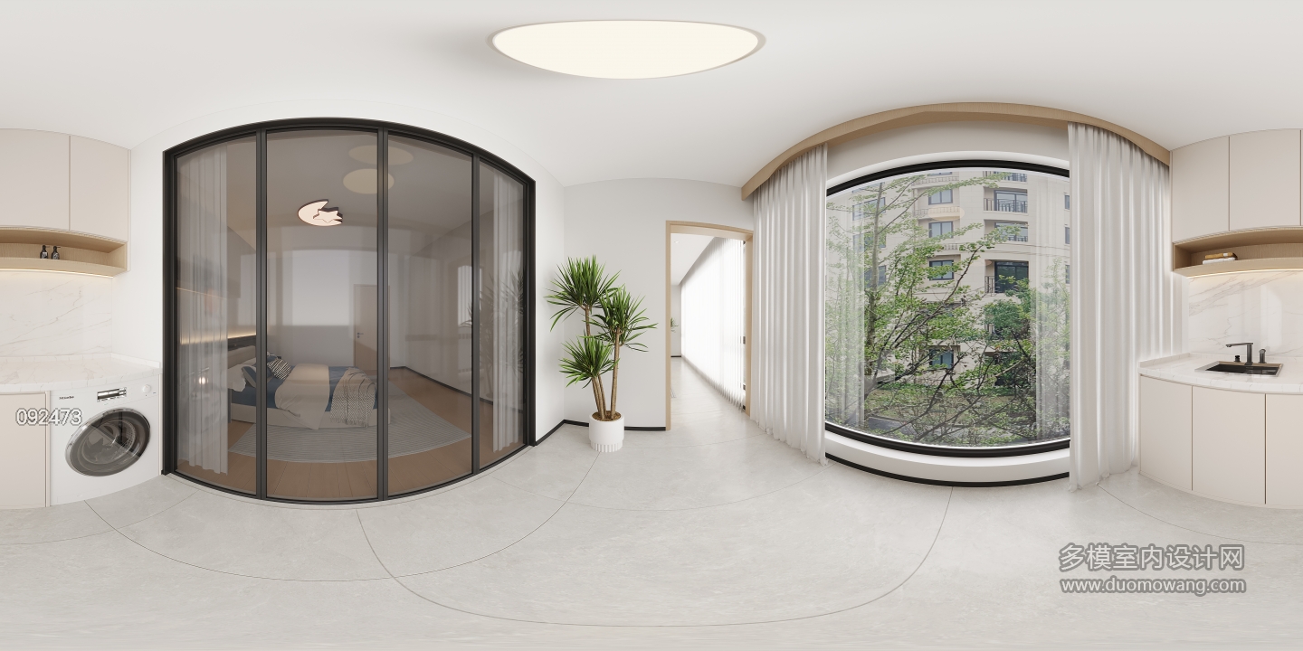 现代次卧2阳台全景