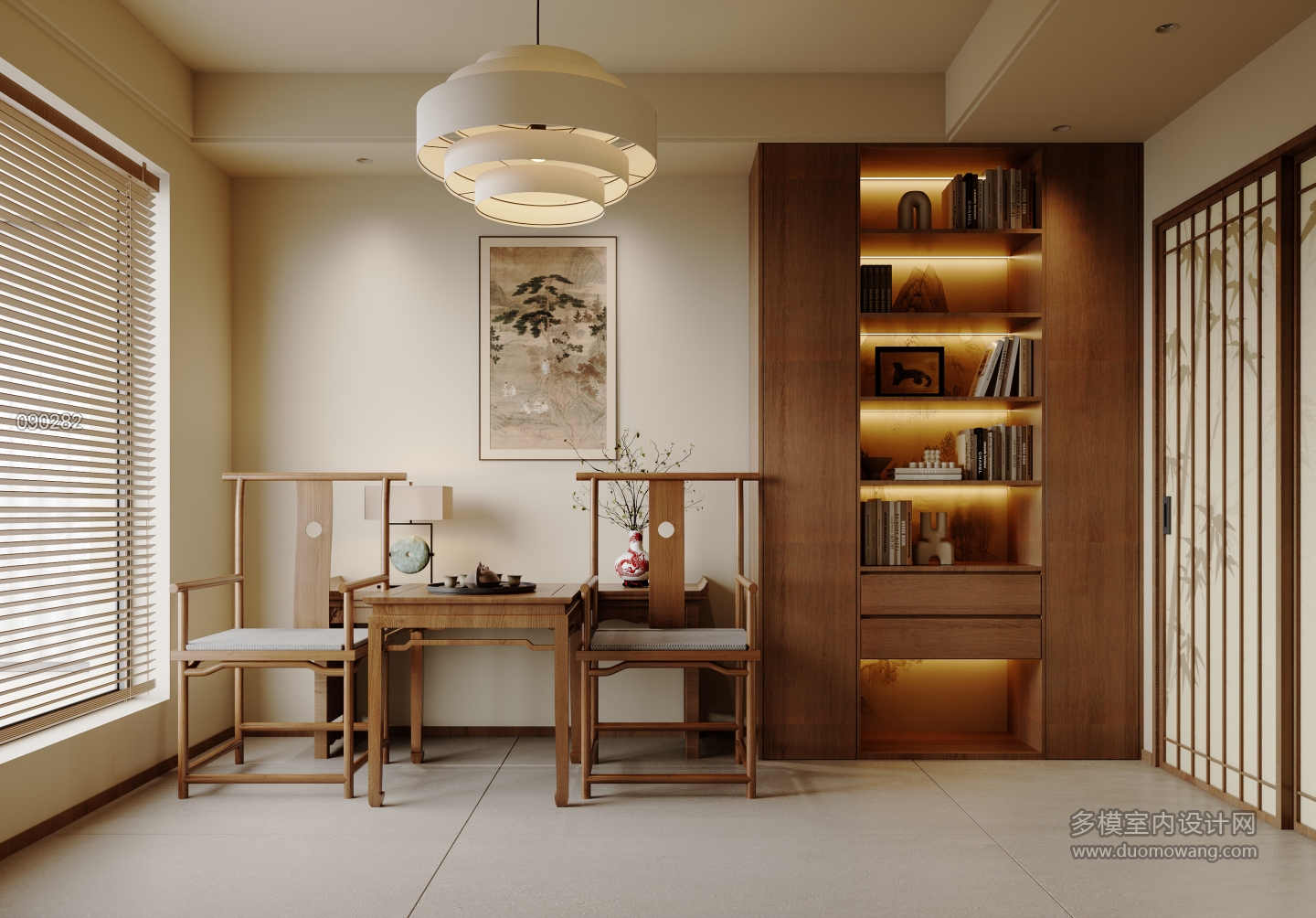 04-平面施工图-滨湖一号_recover_单张书房背景1