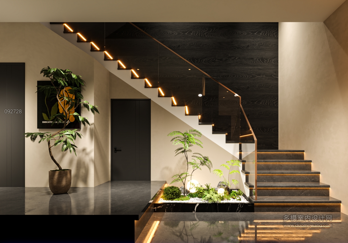 现代一楼楼梯间