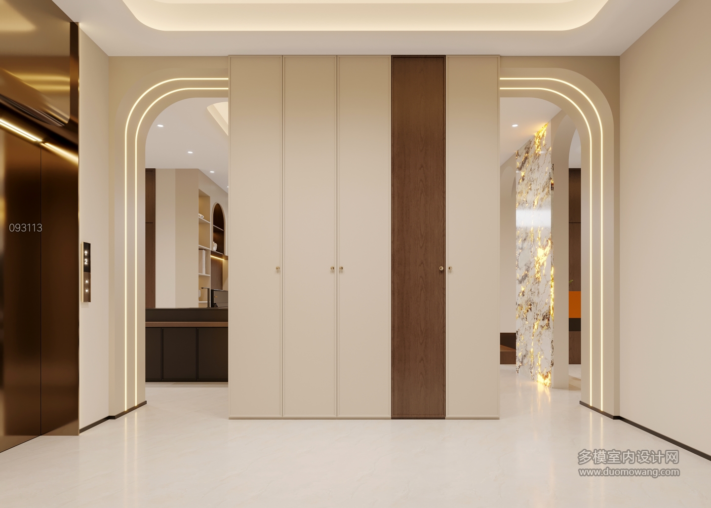 现代法式中古负一玄关