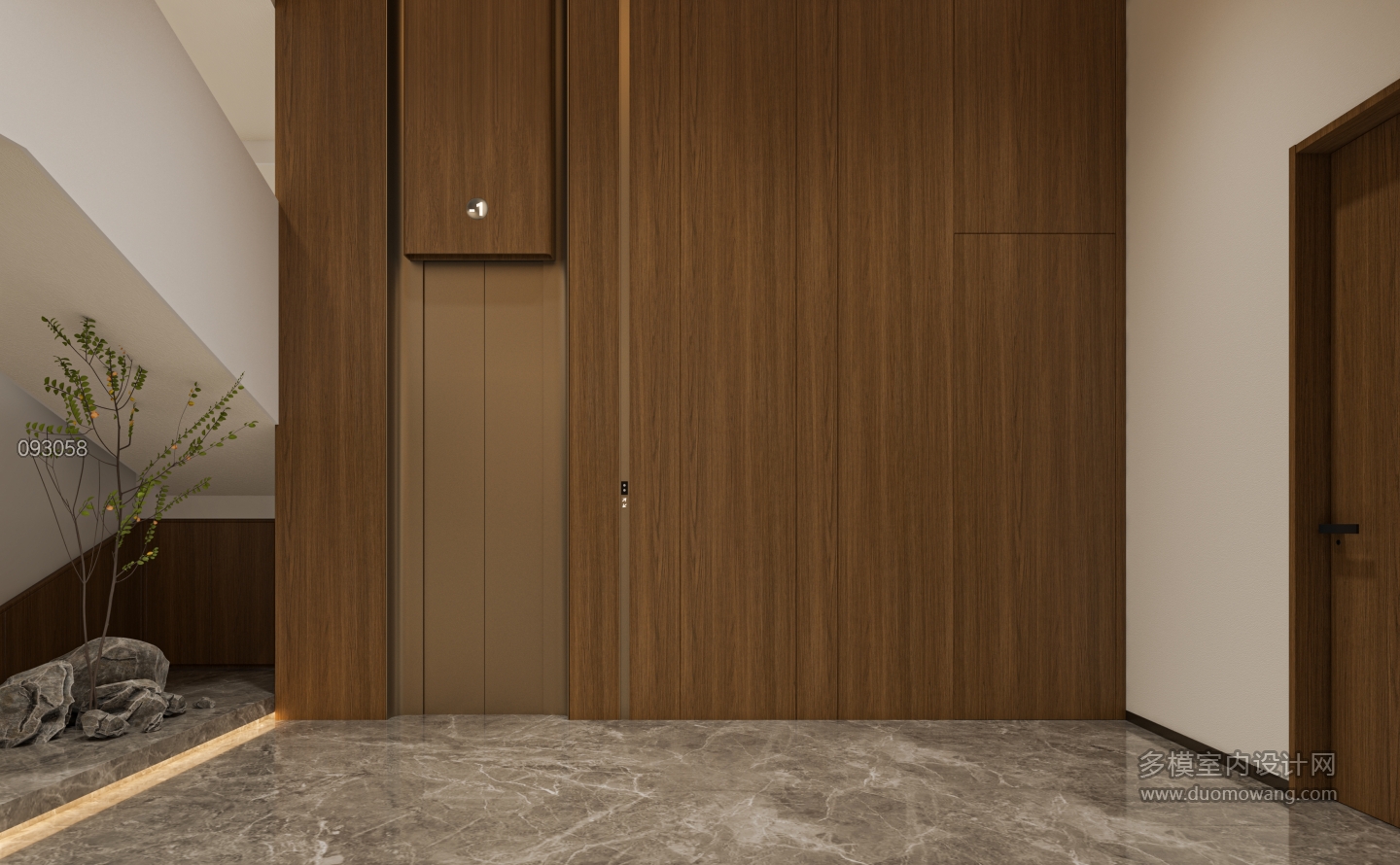 现代地下室电梯厅