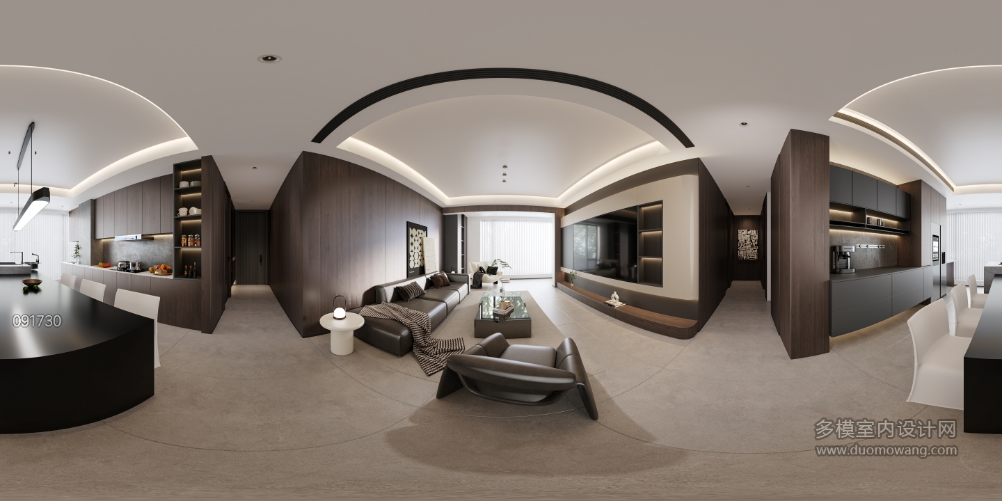 现代客餐厅全景