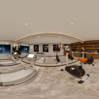 现代健身房全景