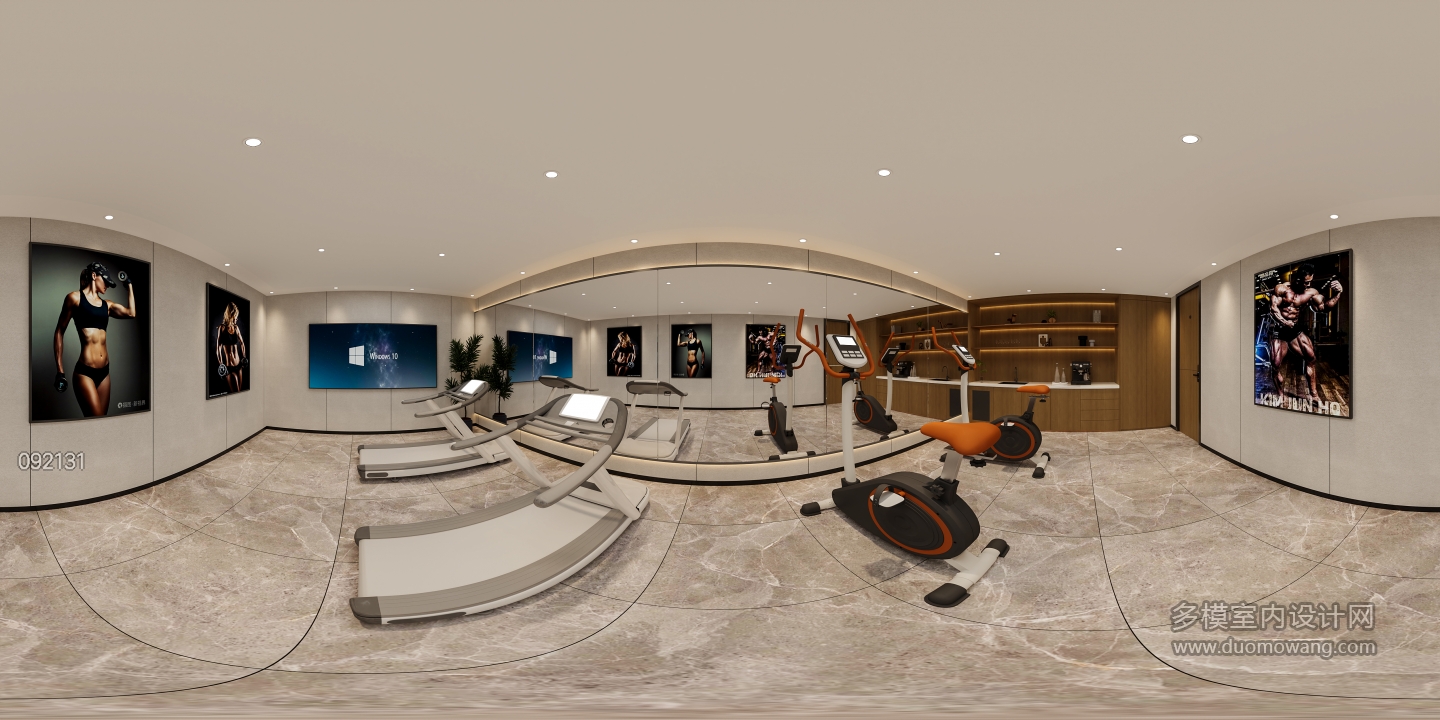 现代健身房全景