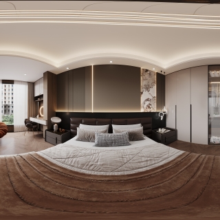 现代二楼主卧全景