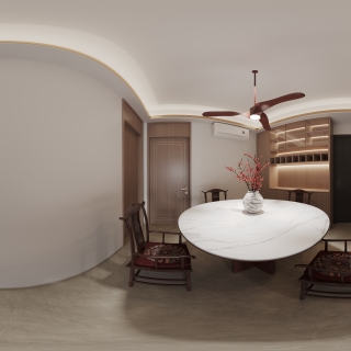 新中式四层餐厅全景