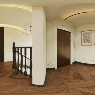 现代三楼楼梯间全景