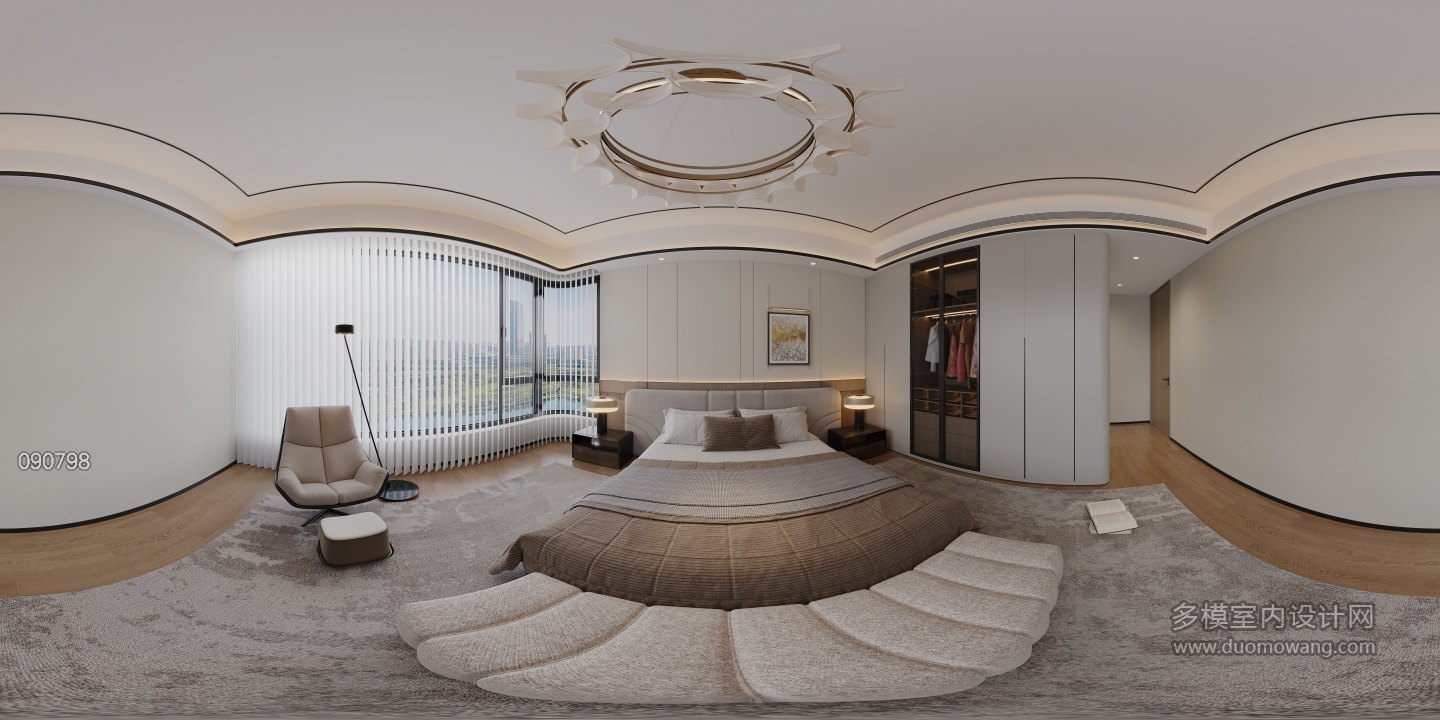 现代主卧360