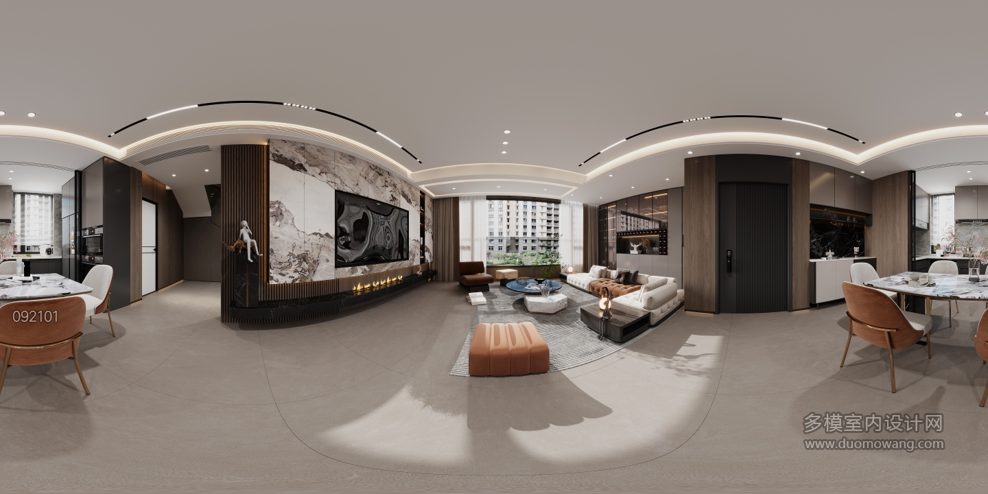 现代客餐厅全景