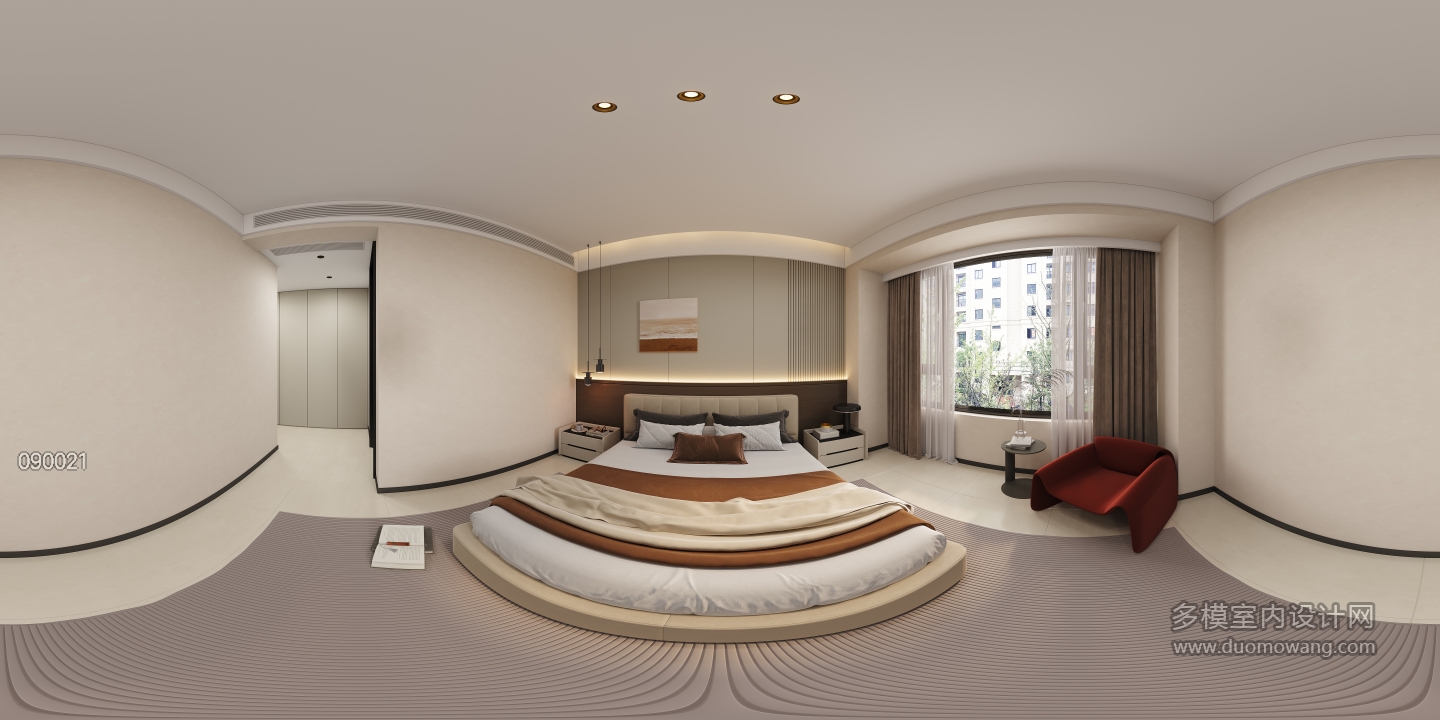 现代主卧全景