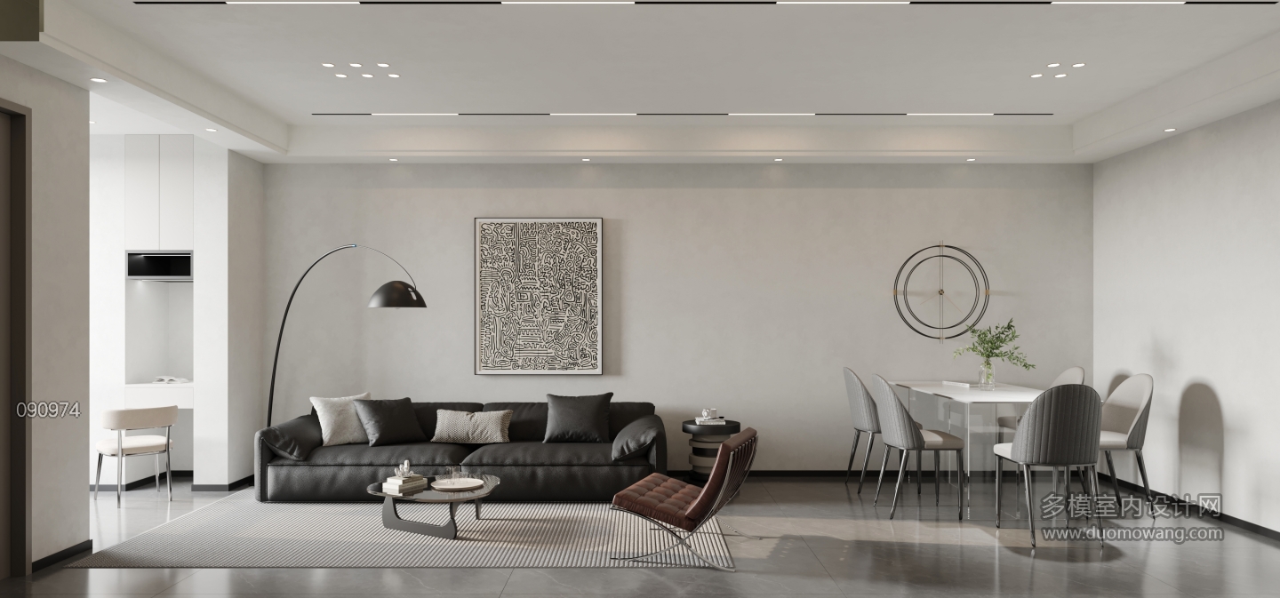 现代 黑白灰 客餐厅 单张1