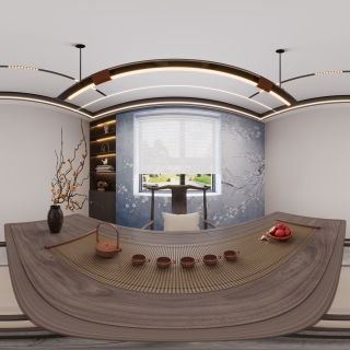 新中式书房全景