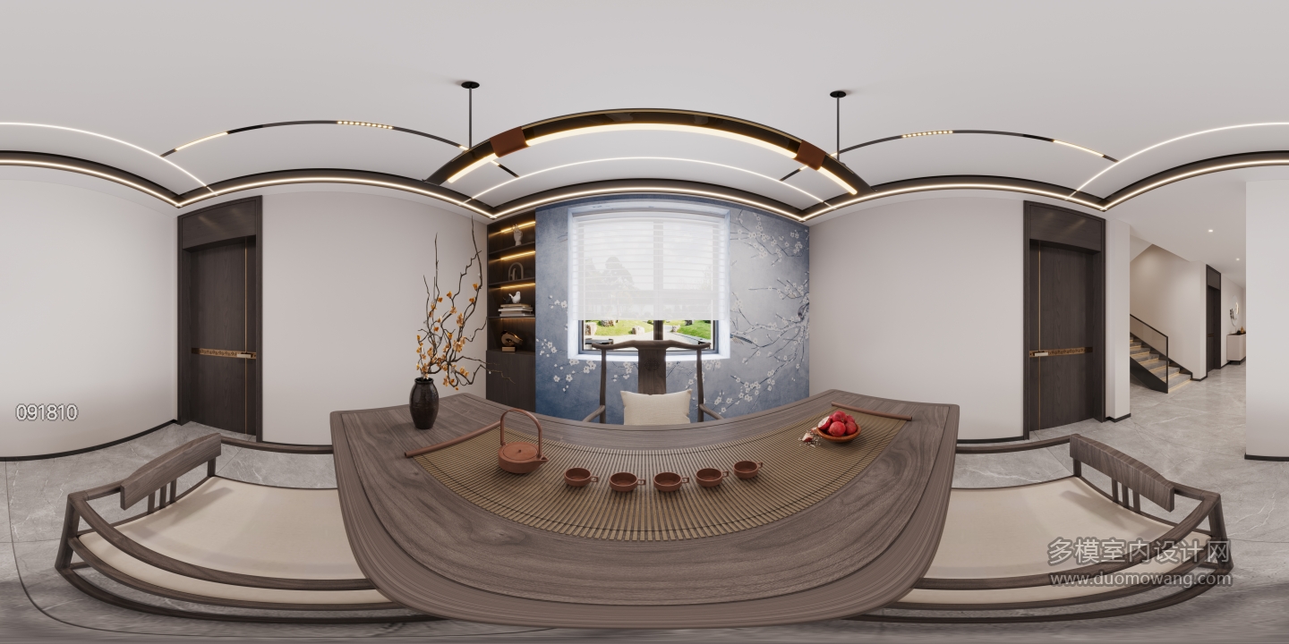 新中式书房全景