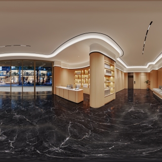 现代酒店大厅全景