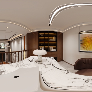 新中式二楼公区全景