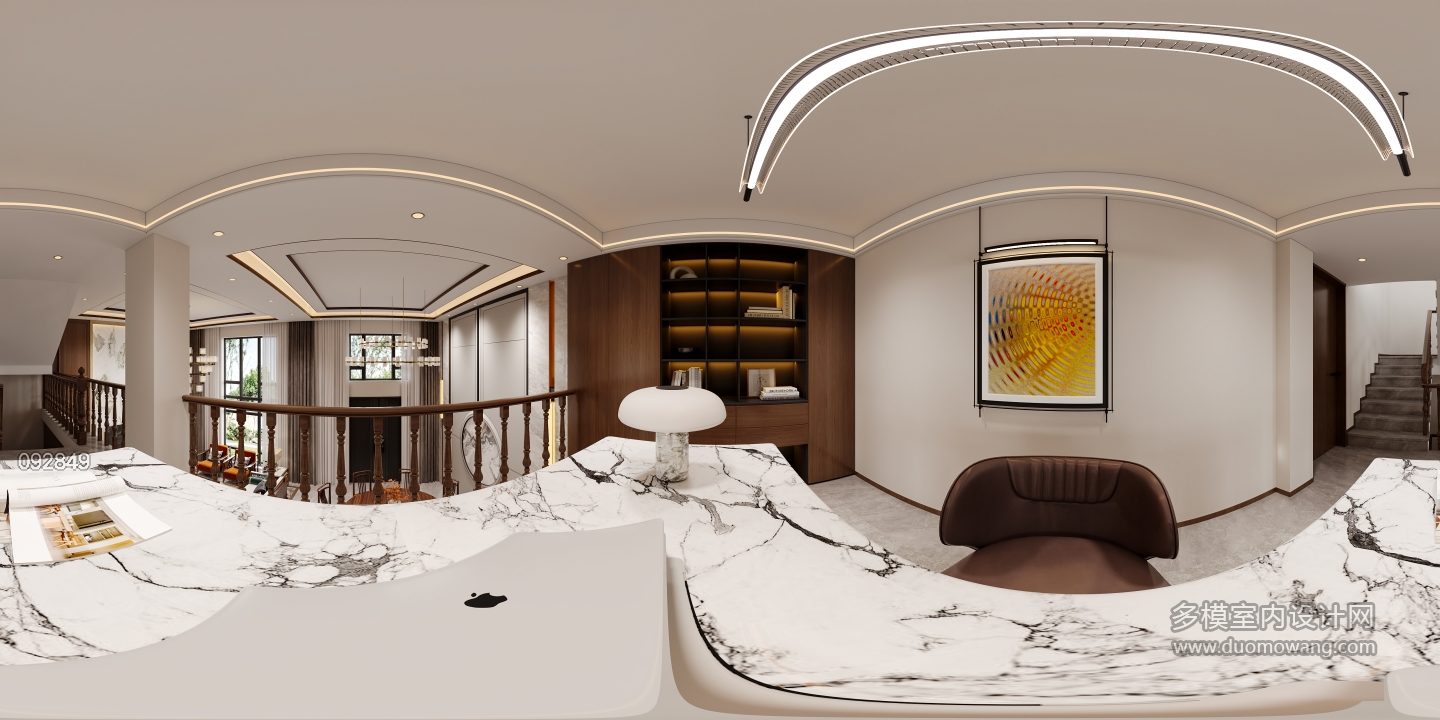 新中式二楼公区全景