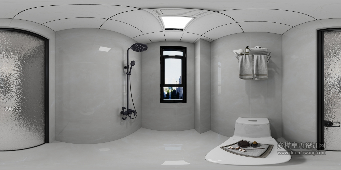 现代黑白灰卫生间