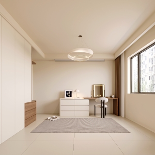 现代奶油主卧透视2