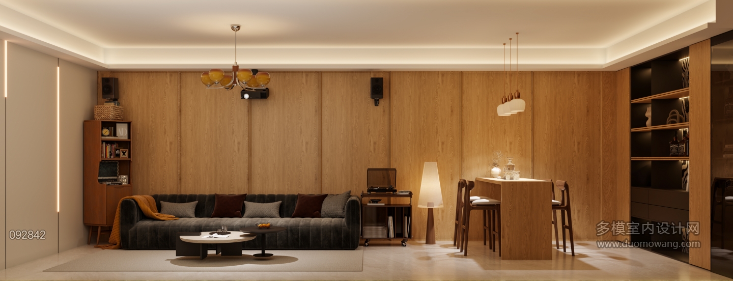 现代负二层影音室