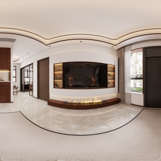 新中式客厅全景