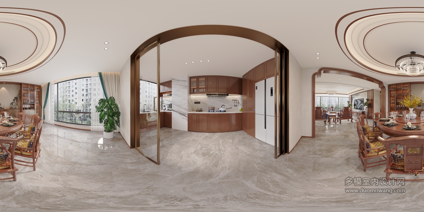 新中式餐厅全景