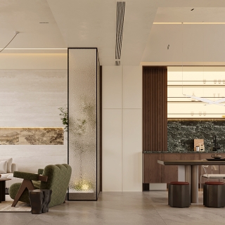 宋氏1f沙发墙透视