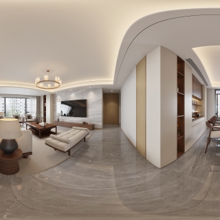 新中式客厅全景