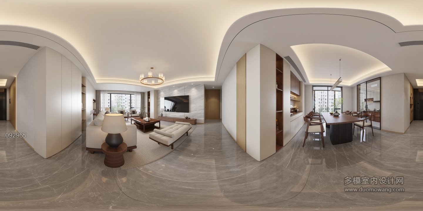 新中式客厅全景