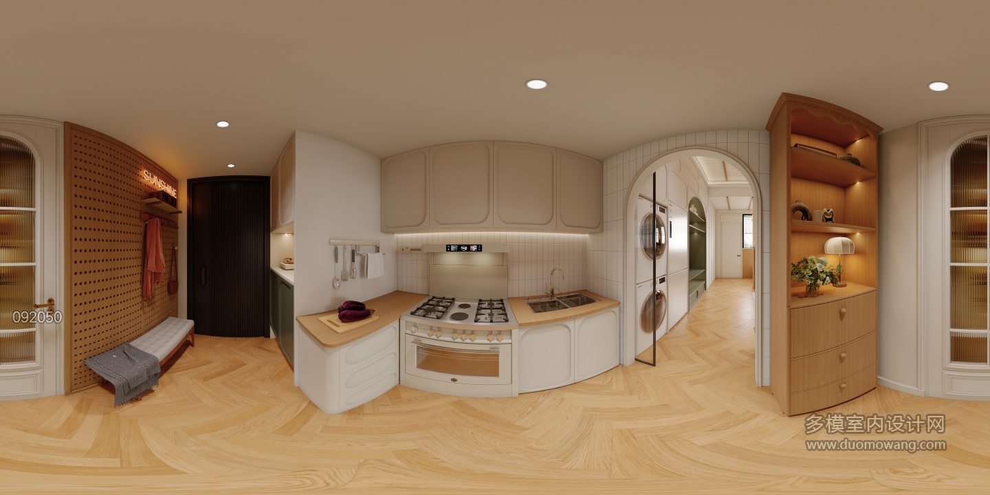 美式乡村_厨房全景