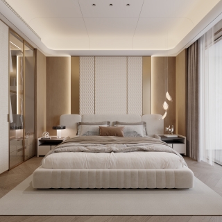 现代主卧特写