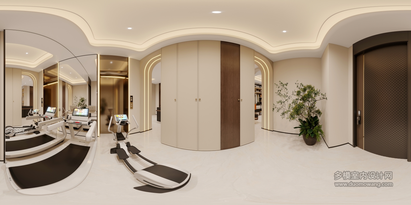 现代法式中古负一玄关全景