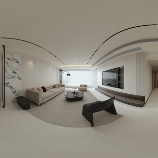 现代 客厅 全景 新