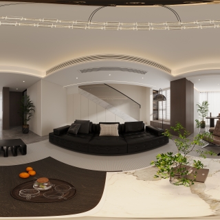 现代客餐厅全景