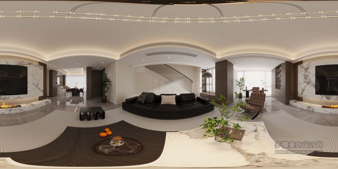 现代客餐厅全景