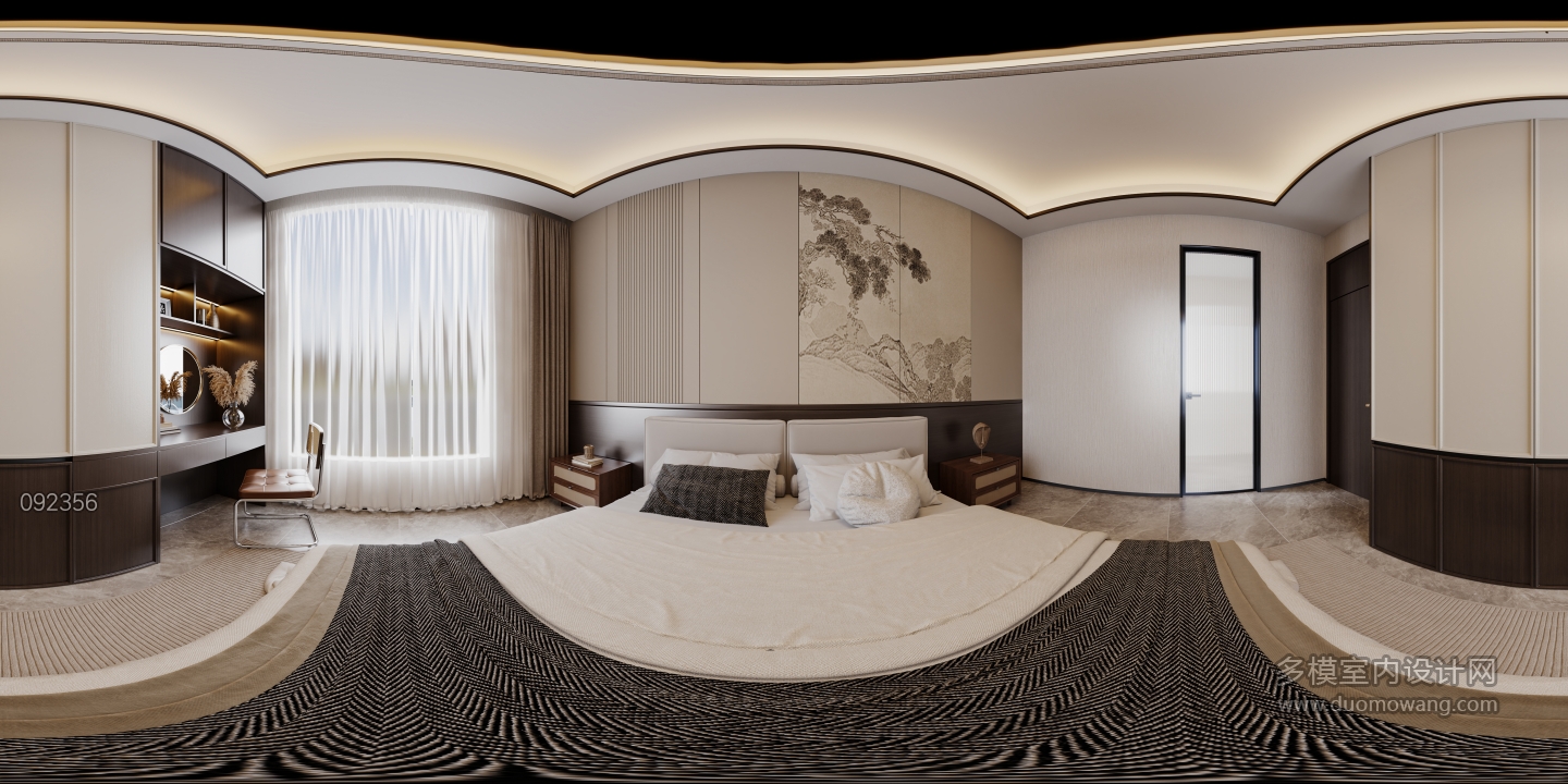 新中式二楼卧室