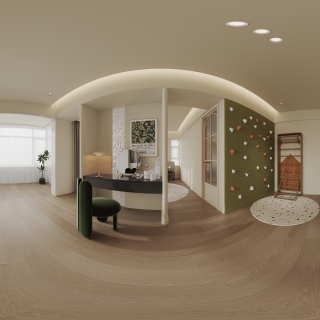 现代轻法二层衣帽间全景