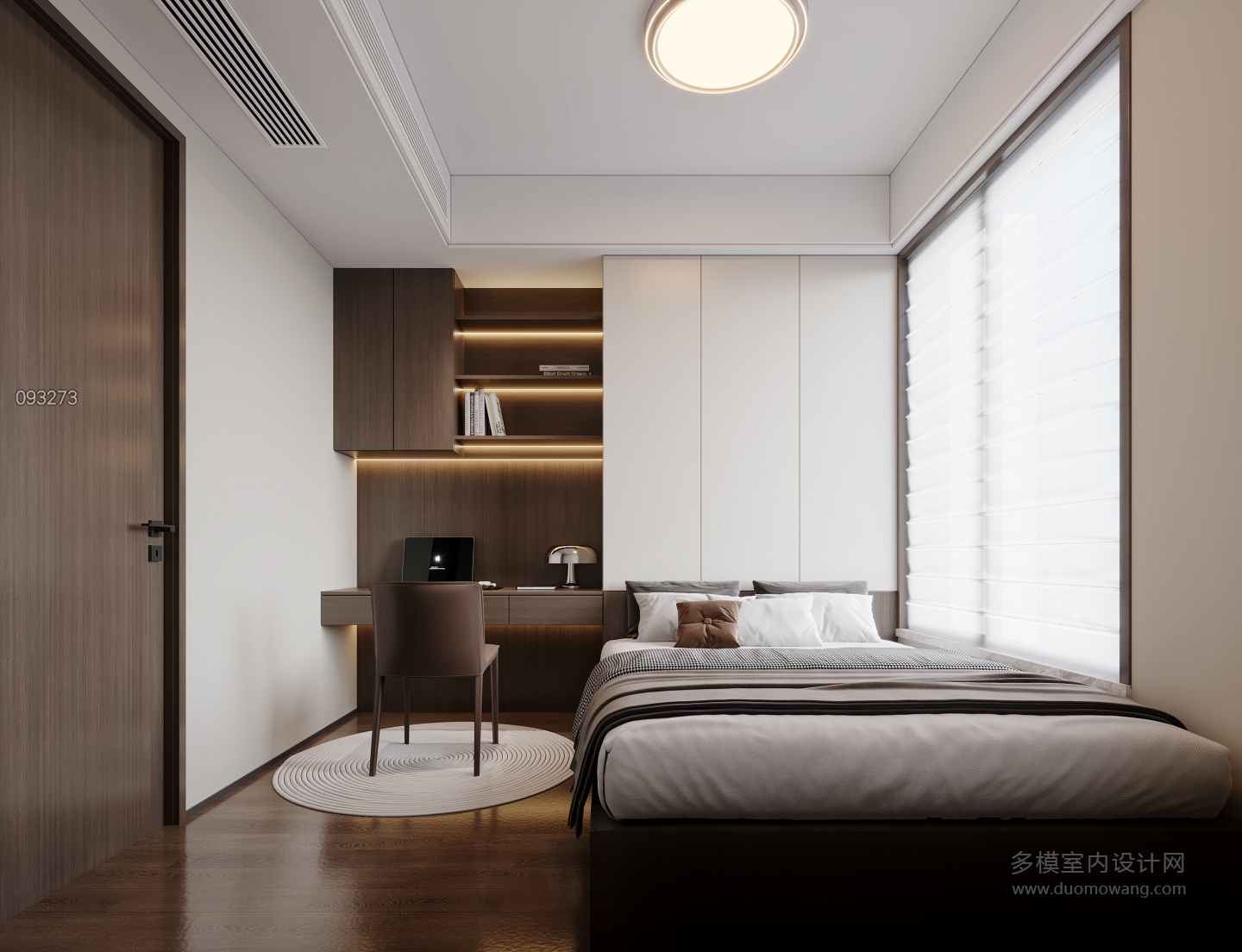 意式榻榻米卧室特写