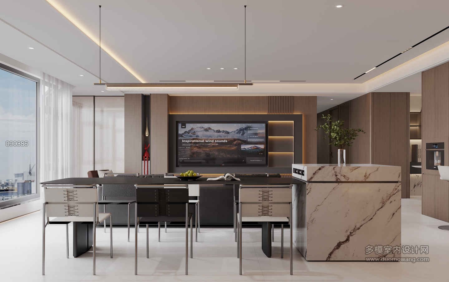 现代客厅电视背景墙