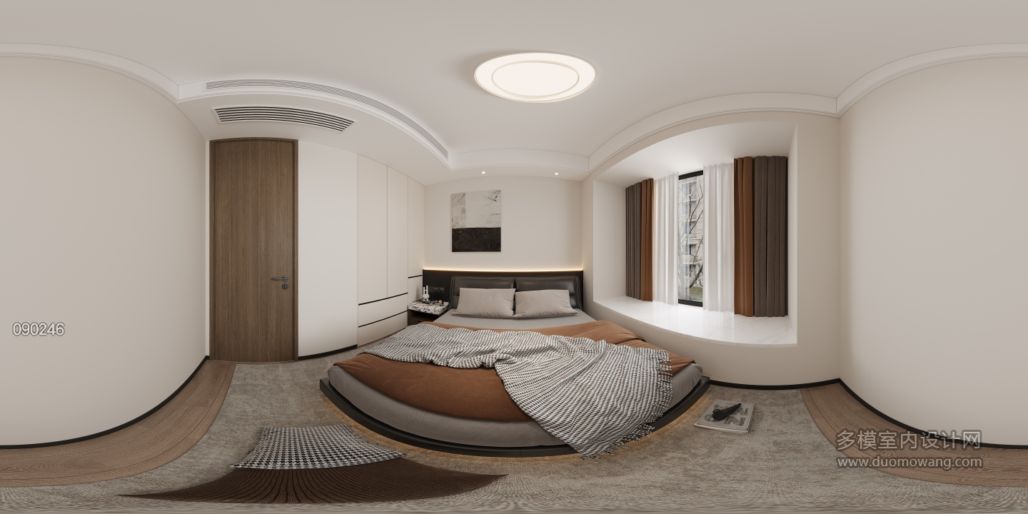 现代主卧全景