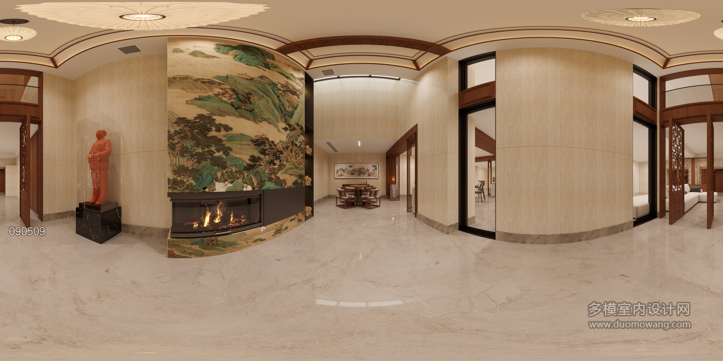 新中式门厅全景