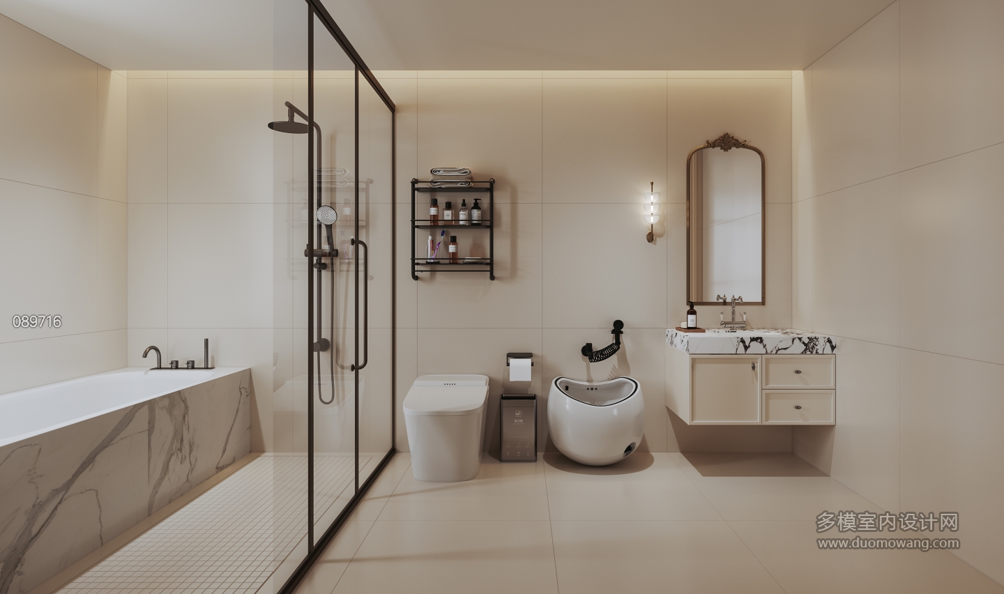 现代轻法二层主卧卫生间