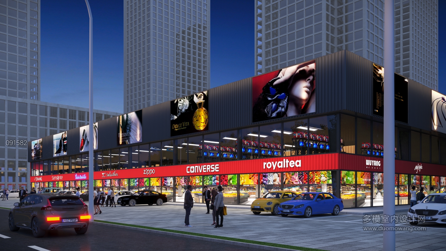 商场外立面沿街透视1