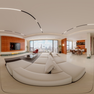 现代客餐厅全景