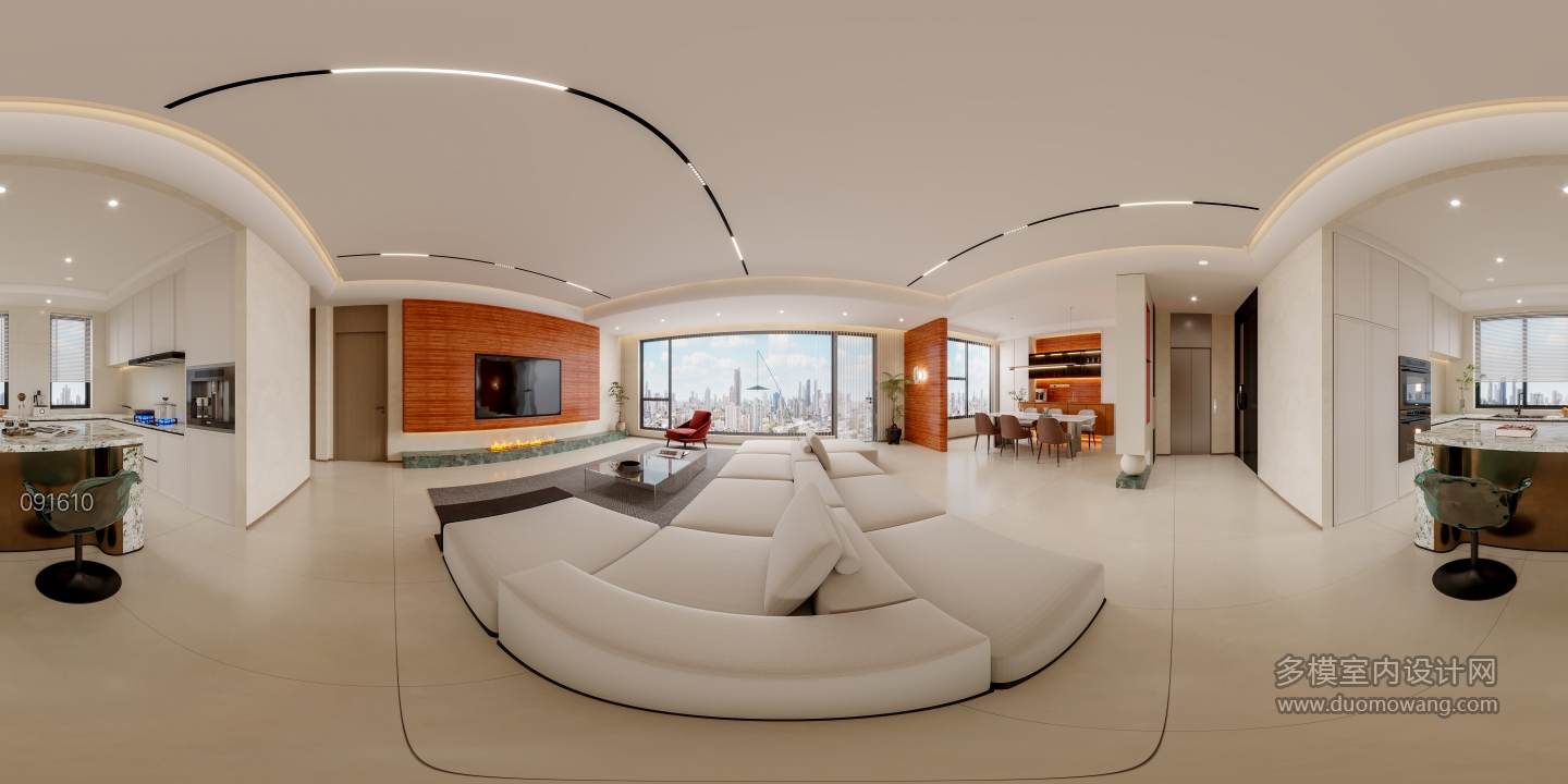 现代客餐厅全景