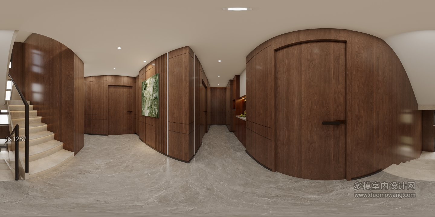 现代四层楼梯间全景